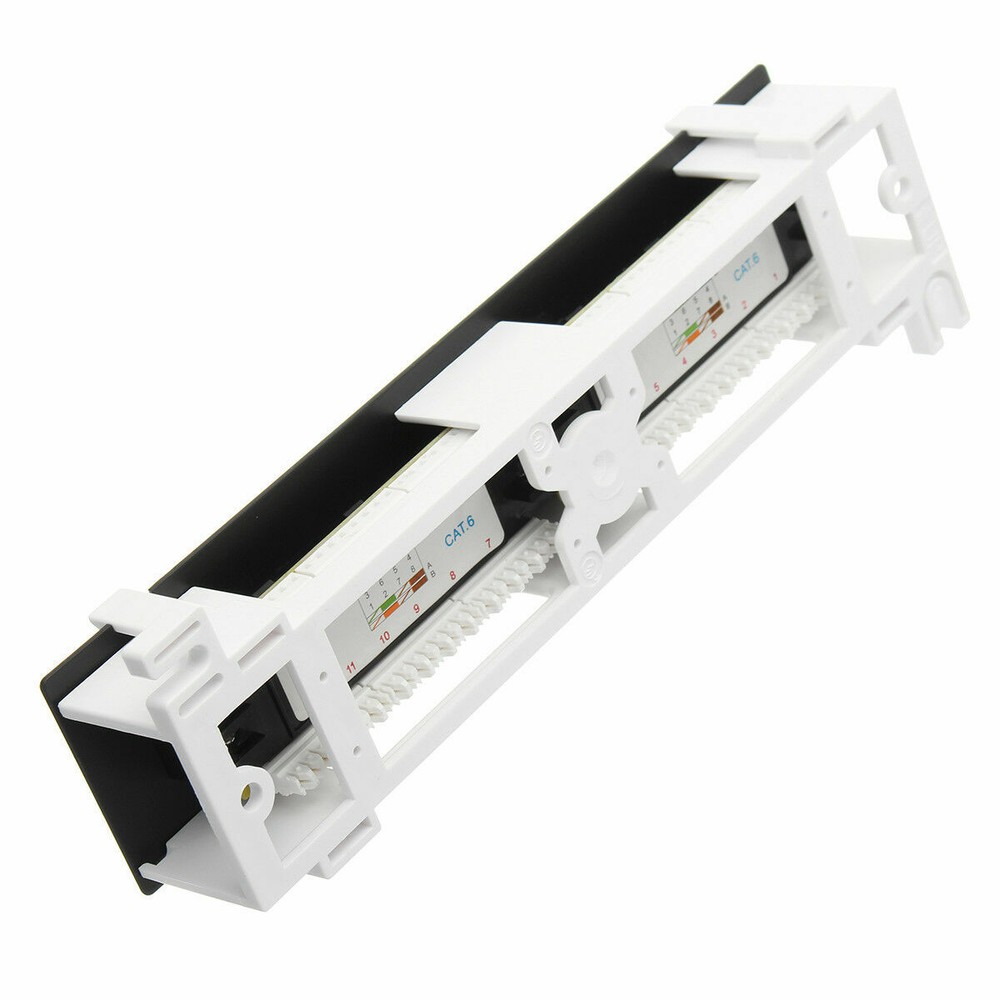 Cat6 12 Port Pro RJ45 Mini Patch Panel 110 Network w/ Surface Wall Mount Bracket