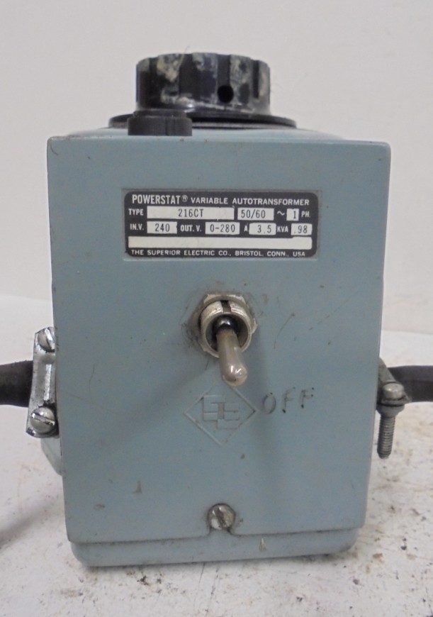 SUPERIOR ELECTRIC POWERSTAT 216CT VARIABLE AUTOTRANSFORMER, 0.98 KVA