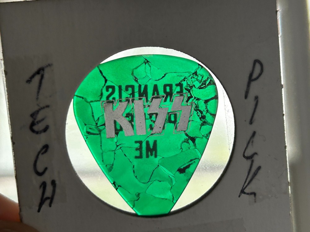 KISS Guitar Pick Paul Stanley TECH Francis Picked Me Green Pearloid 2003