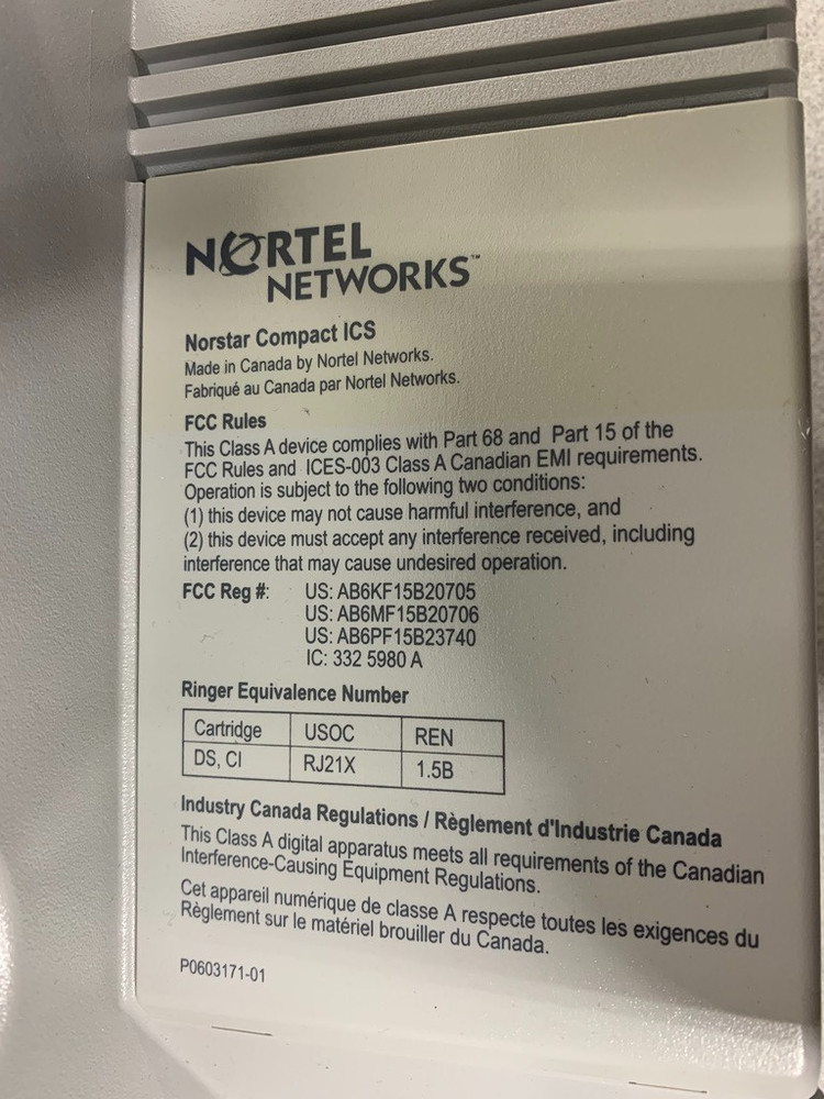 **Nortel Meridian Norstar PLUS Compact - Untested