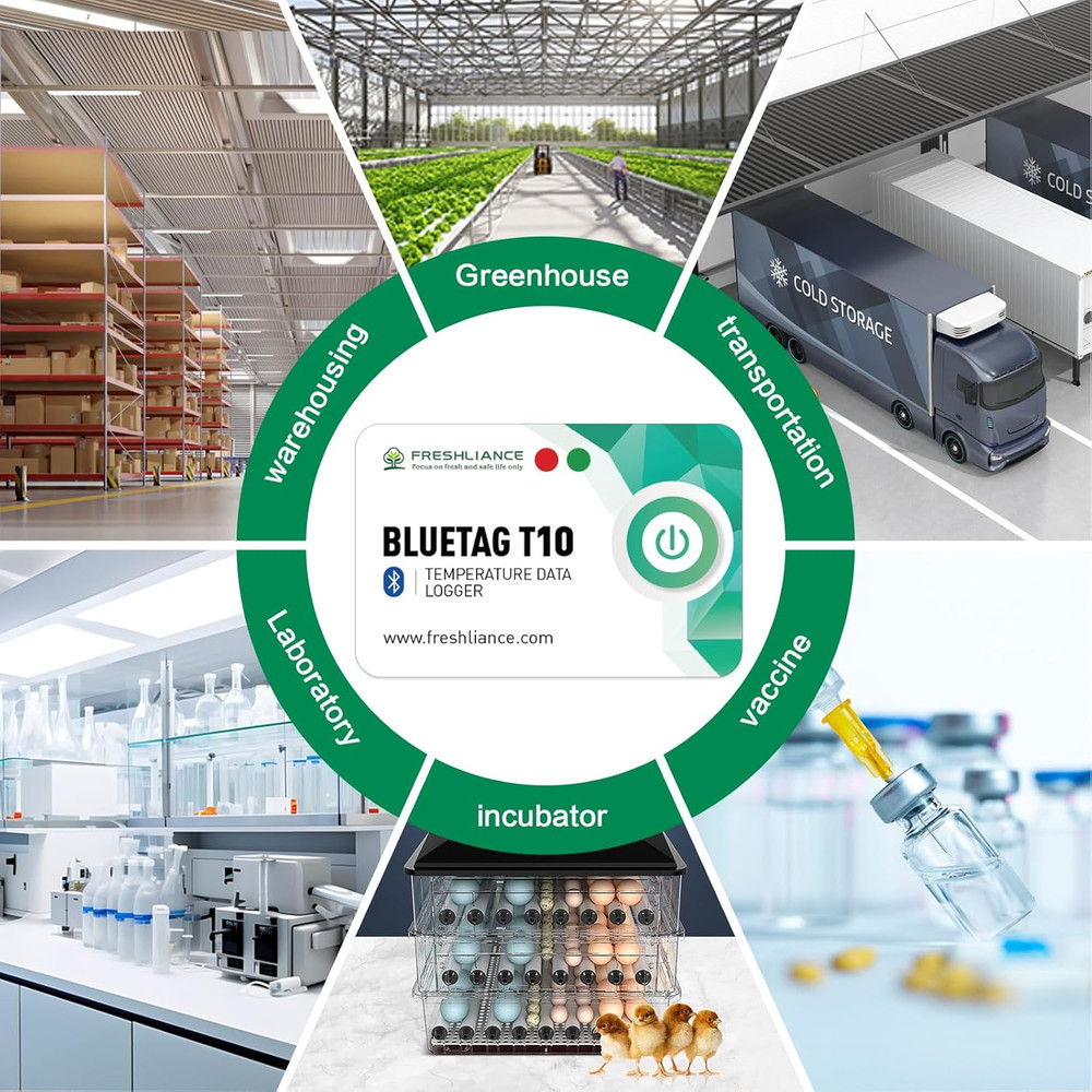 10-Pack Bluetooth Temperature Data Loggers for Refrigerators & Freezers