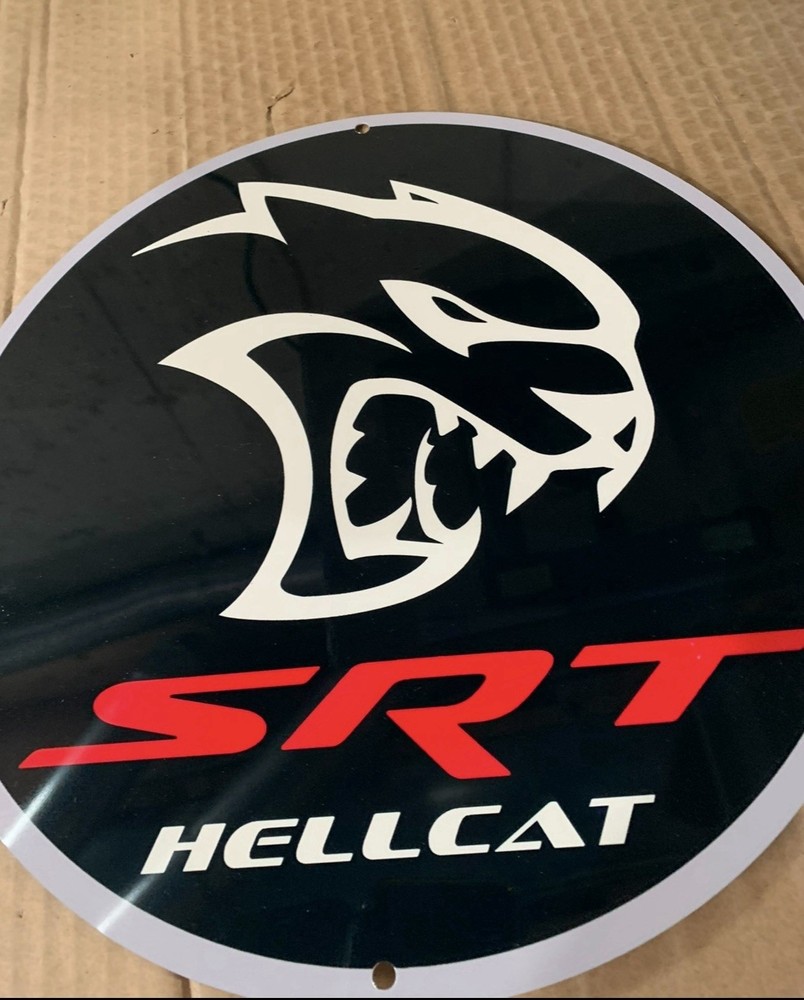 Srt Dodge Hellcat High Quality Round  Garage Sign