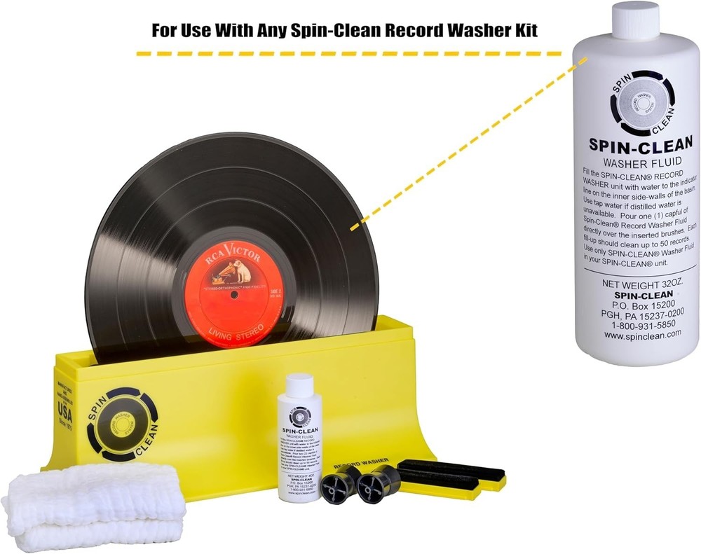 Spin-Clean Record Washer Fluid 32oz. | Alcohol-Free Record Cleaner Solution |...