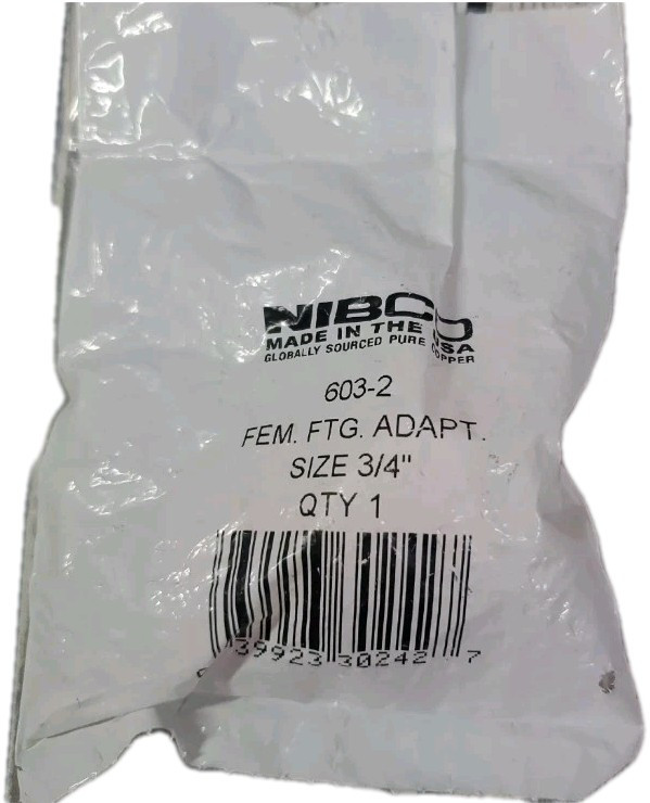 NIBCO Female Fitting Adapter 603-2, 3/4 Fitting Adapter, Fitting (Copper)