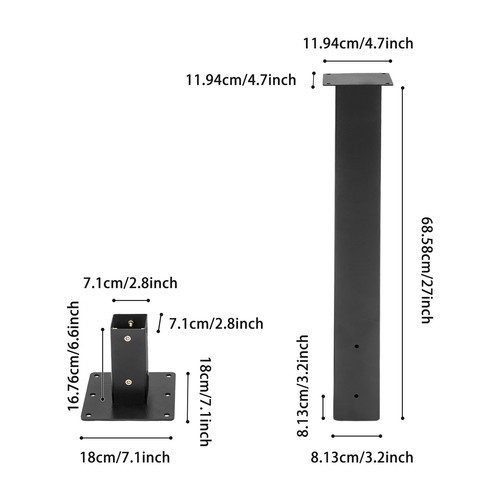 Mailbox Post with Post Base, Mailbox Mounting Post, Mailbox Post for Outside