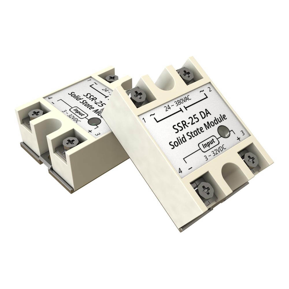 2PCS SSR-25DA Solid State Relays Single Phase 3-32V DC Input to 24-380V AC