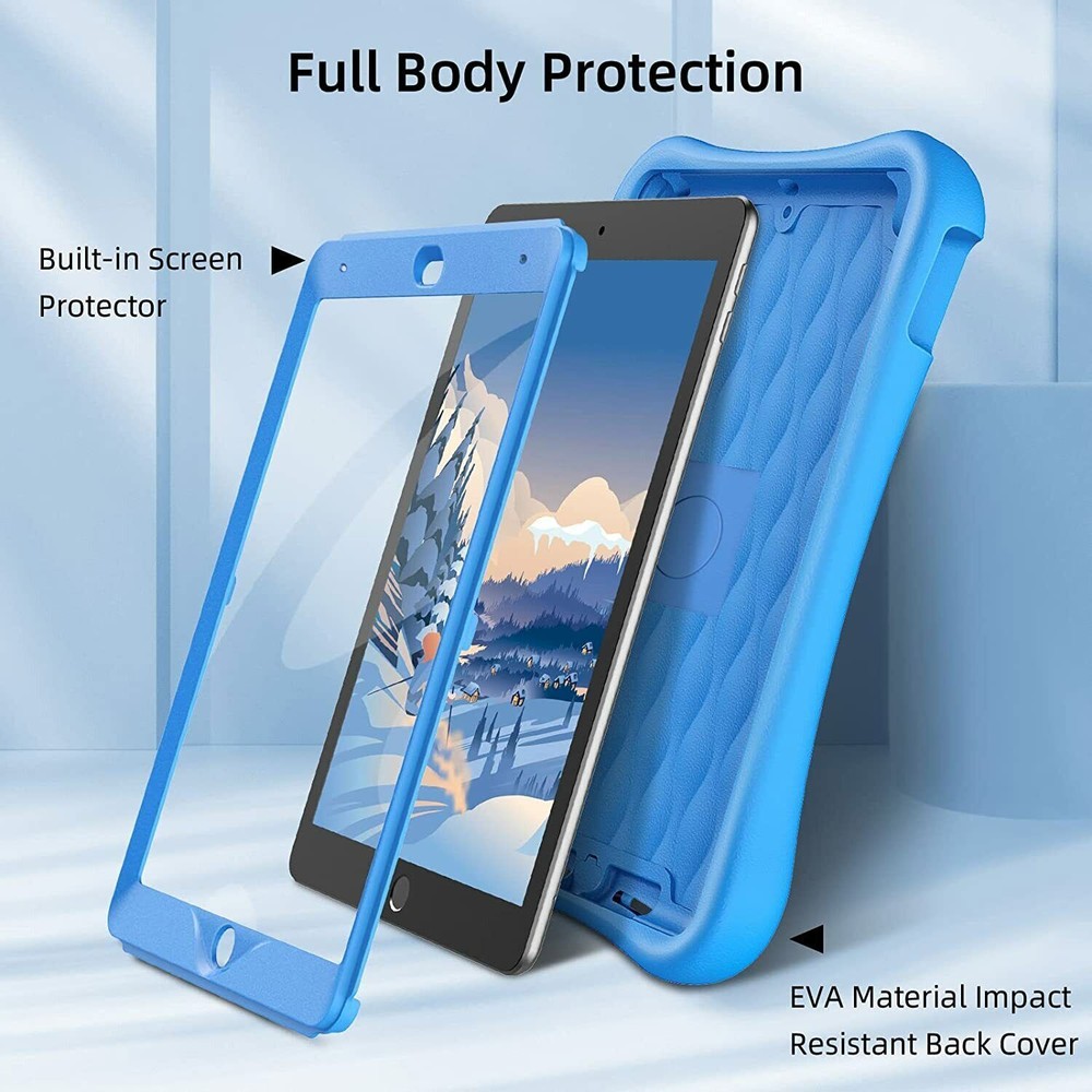 For iPad 9th/8th/7th Gen Rotating Stand Case Rugged Cover with Screen Protector