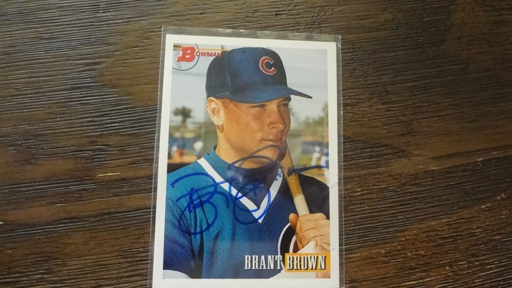 1993 BOWMAN BRANT BROWN    AUTOGRAPHED BASEBALL CARD