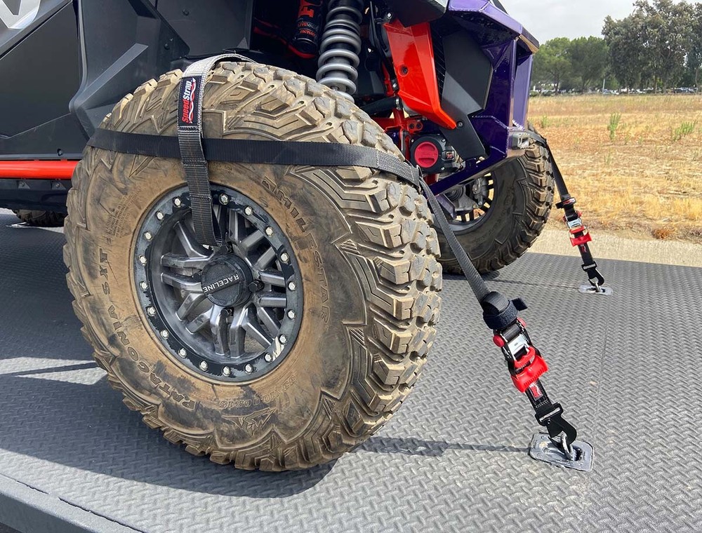 SpeedStrap Essential UTV 1.5" Black Ratchet Strap Tire Tie-Down Kit 71710