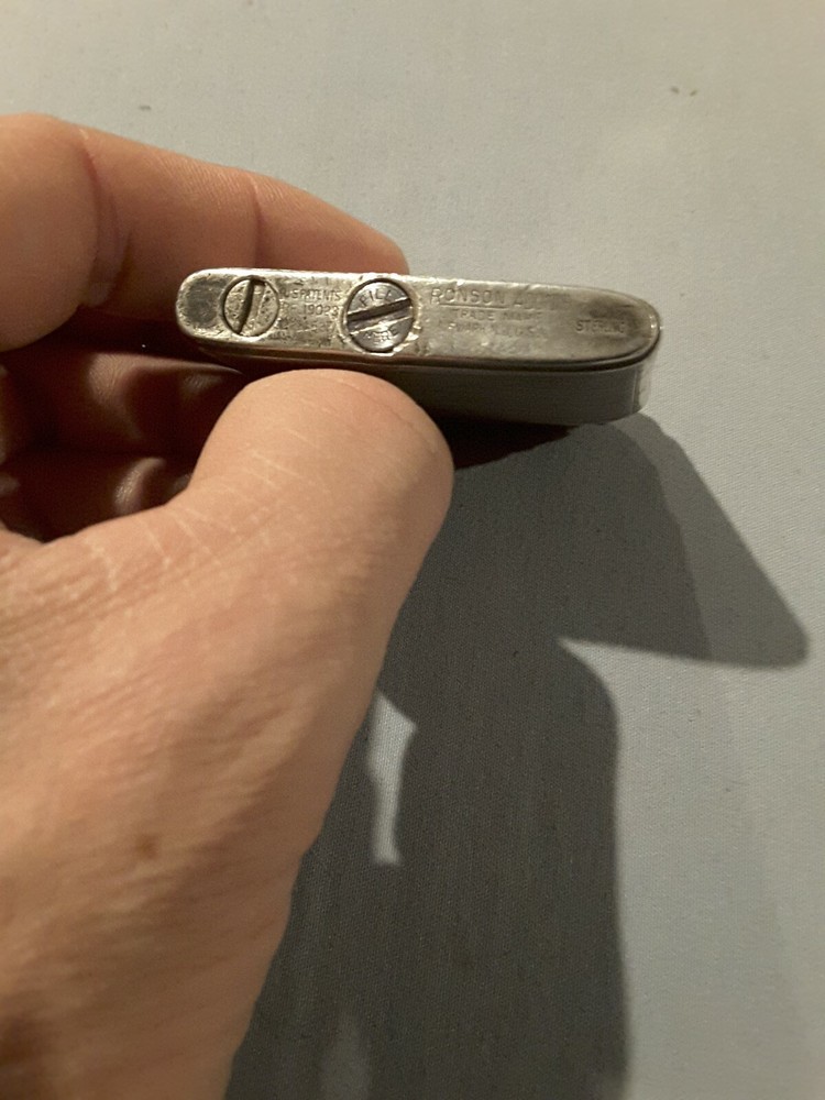 Vintage RONSON ADONIS NON Monogramed STERLING SILVER Cigarette Lighter