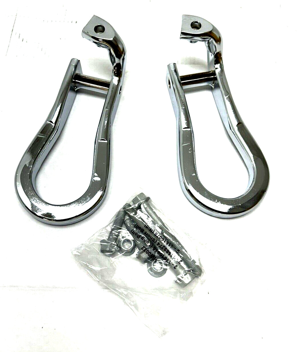 84072464 OEM GM Chrome Recovery Tow Hooks 15-2019 Silverado Sierra 2500 3500 HD
