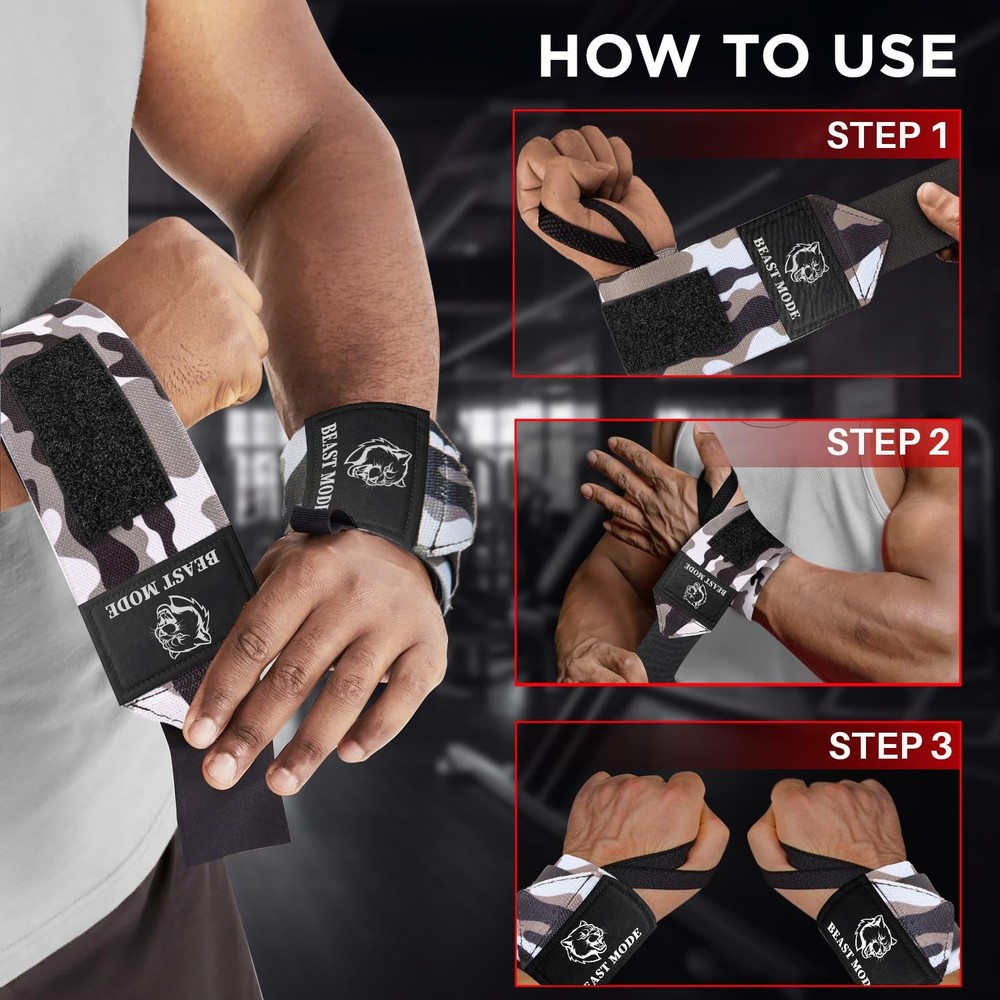 Weightlifting Wrist Wraps with Thumb Loop – 18" HeavyDuty Support for