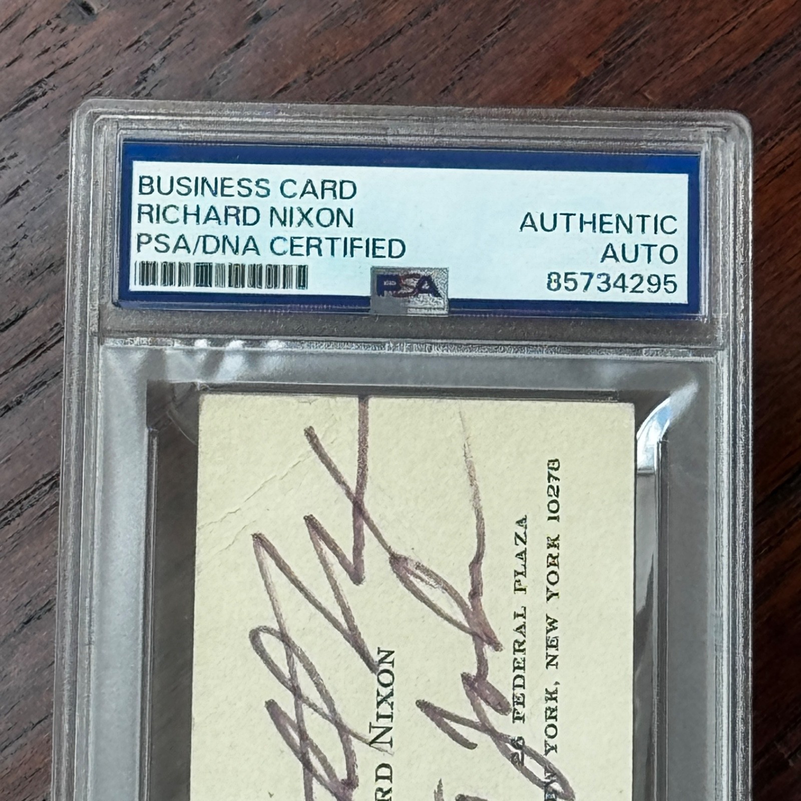 RICHARD NIXON * PSA * Autograph Personal NIXON BUSINESS CARD Signed