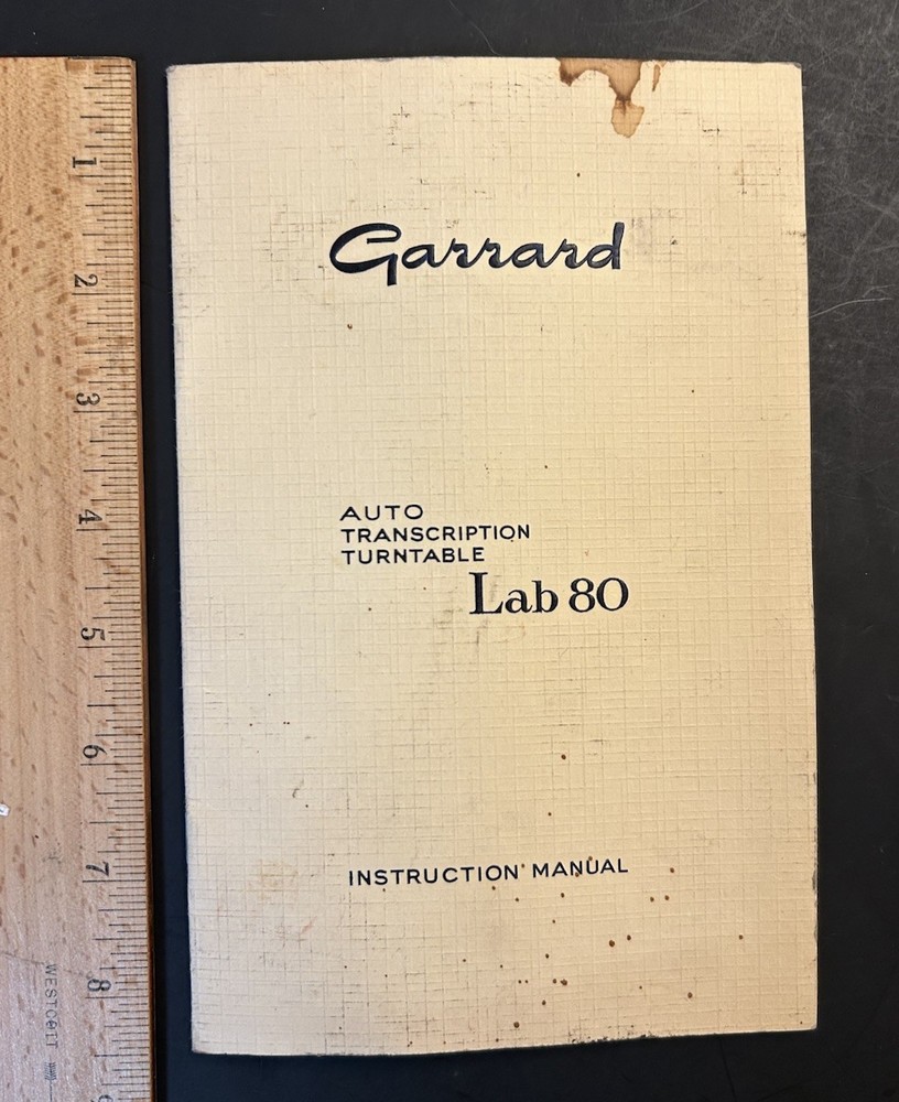 Vintage GARRARD LAB 80 Turntable INSTRUCTION MANUAL