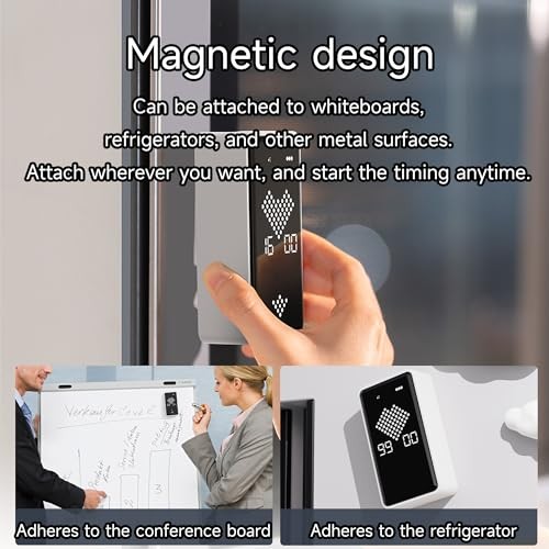 Sand Timer, Digital Hourglass Timer, Rechargeable Magnetic Visual Timer Black