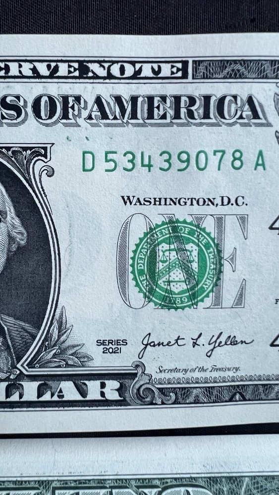 Rare Uncirculated Sequential $1 Bills w/ Multiple Printing Errors - 1 each