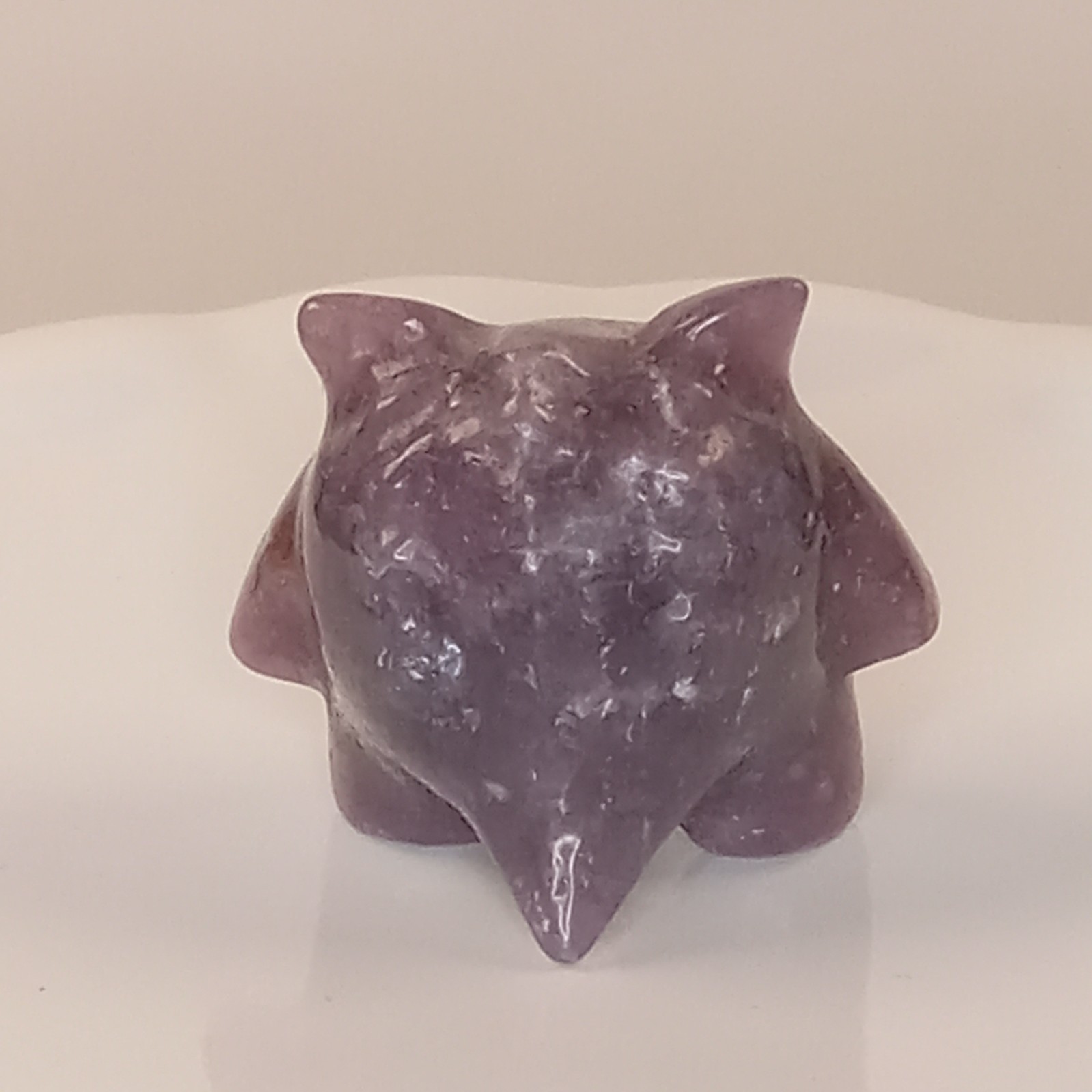 Lepidolite Crystal Gengar Character Carving Purple Stone 26g | F26