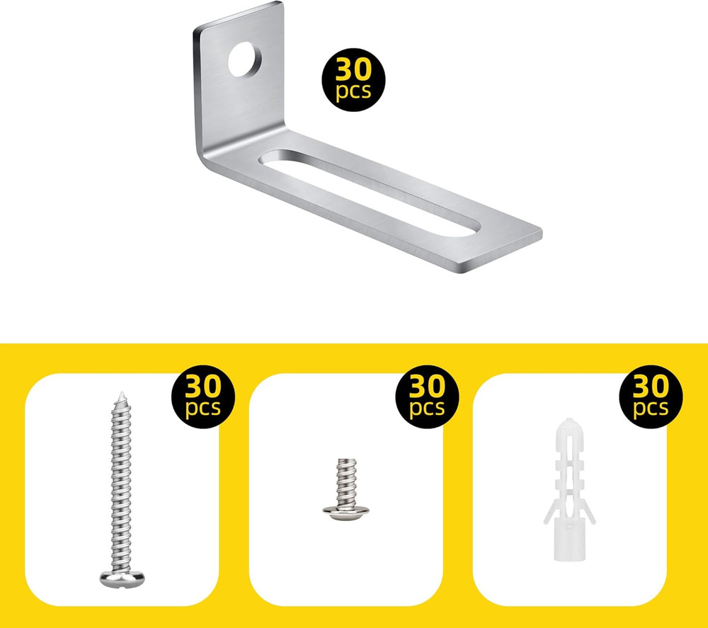 30 Set White Board Mounting Hardware,Whiteboard Hanging Brackets, White Board...