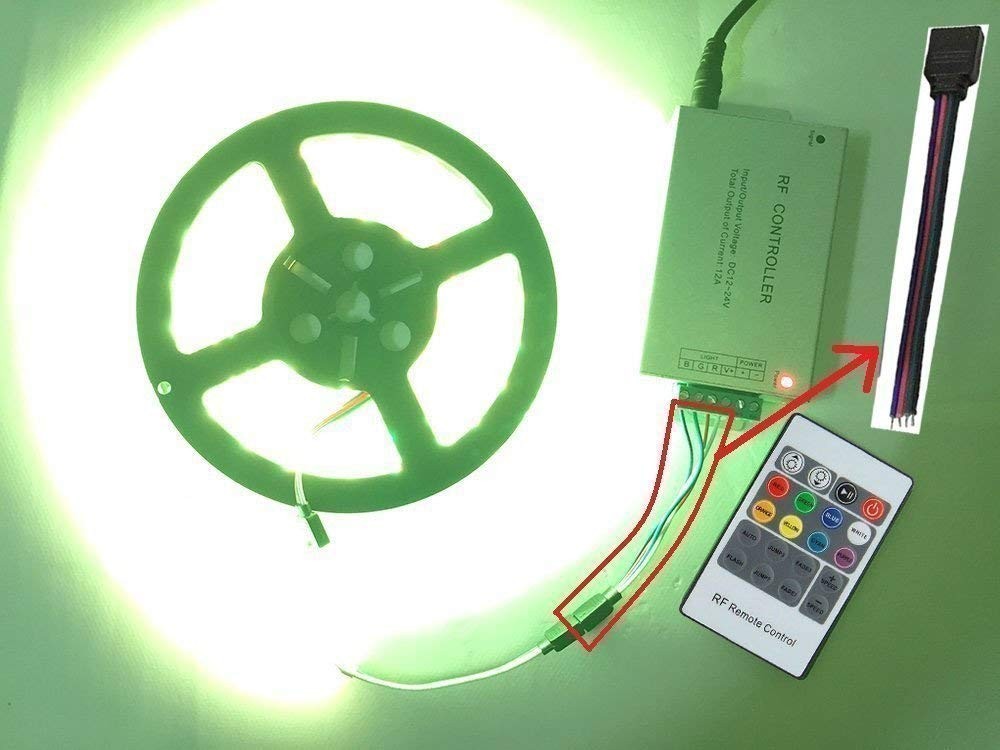 TronicsPros RGB LED Strip Connector 4 Pin Tape Controller...