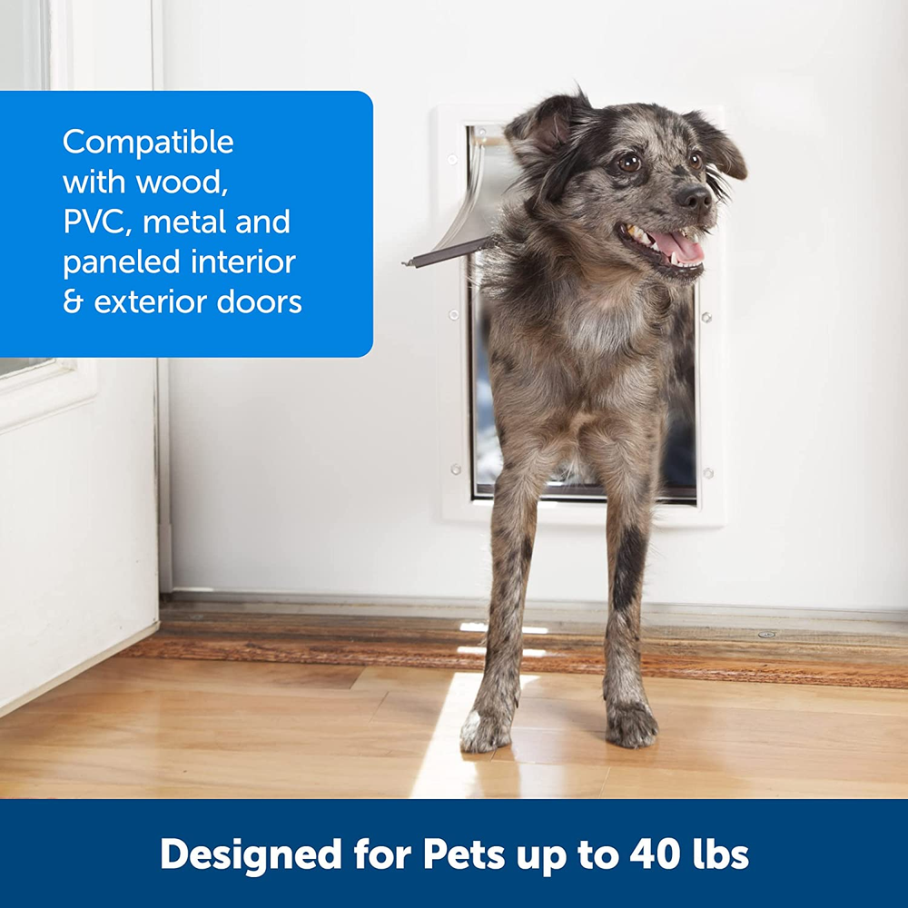 Dog Door Medium Large DIY Installation Closing Panel Durable Adjustable Flap