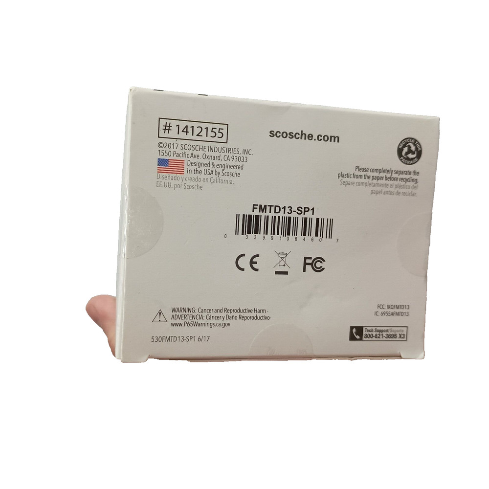 new in pkg Digital FM Transmitter SCOSCHE FMTD13-SP1 with back-lit display