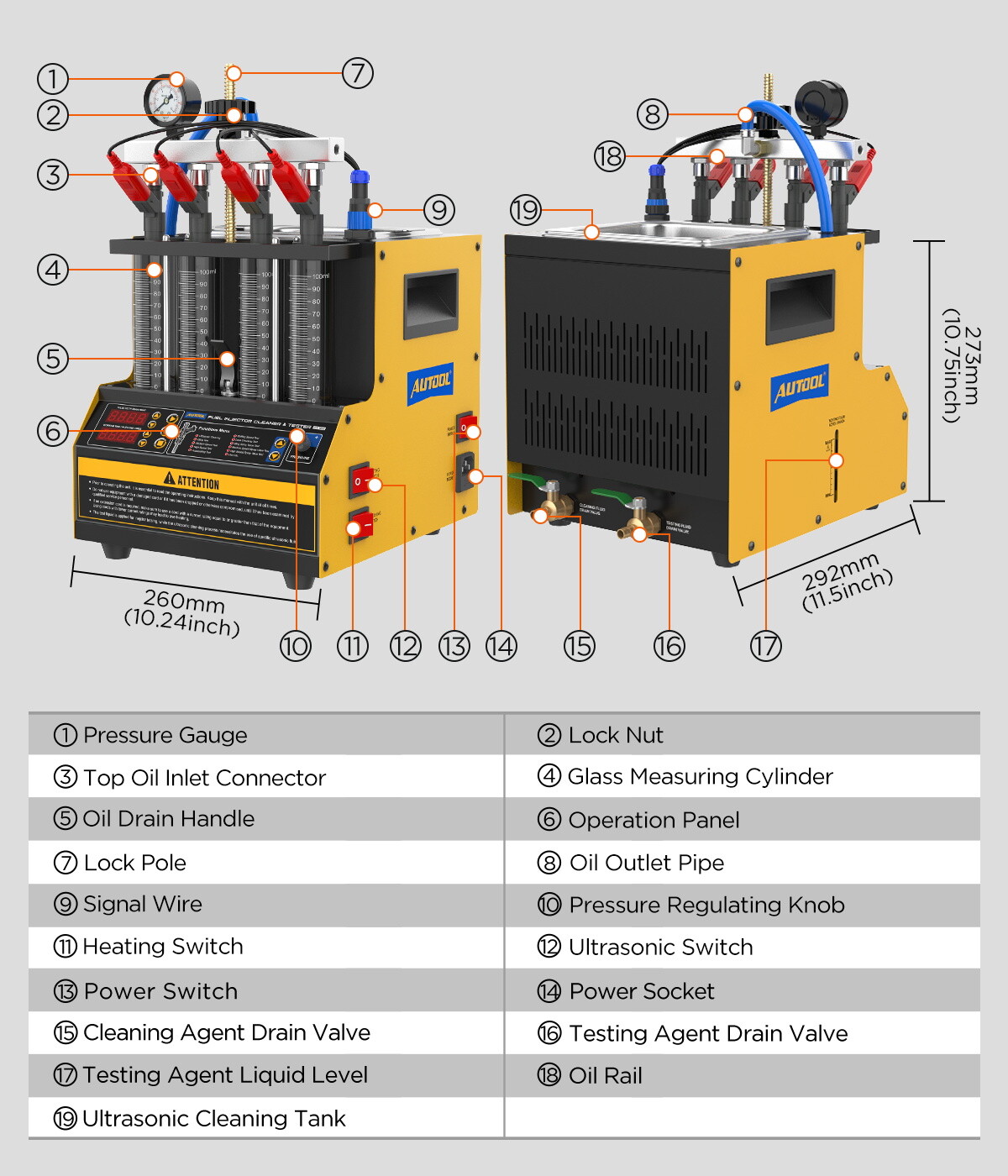 AUTOOL CT160 Car Ultrasonic Fuel Injector Cleaner&Tester Machine Upgrade CT150