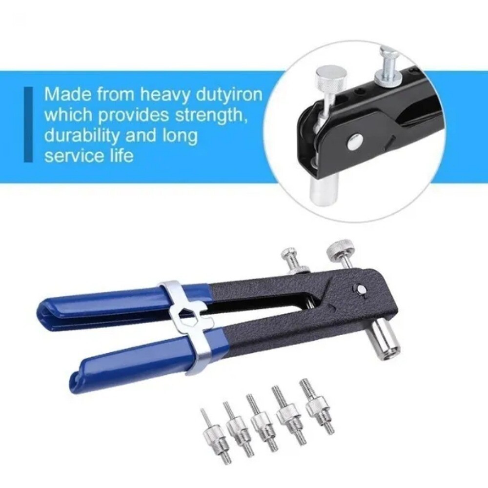 1PC Rivet Nut Gun Wrench with 5PC Rivet Nut Mandrel Rivnut Nutsert Riveting Tool
