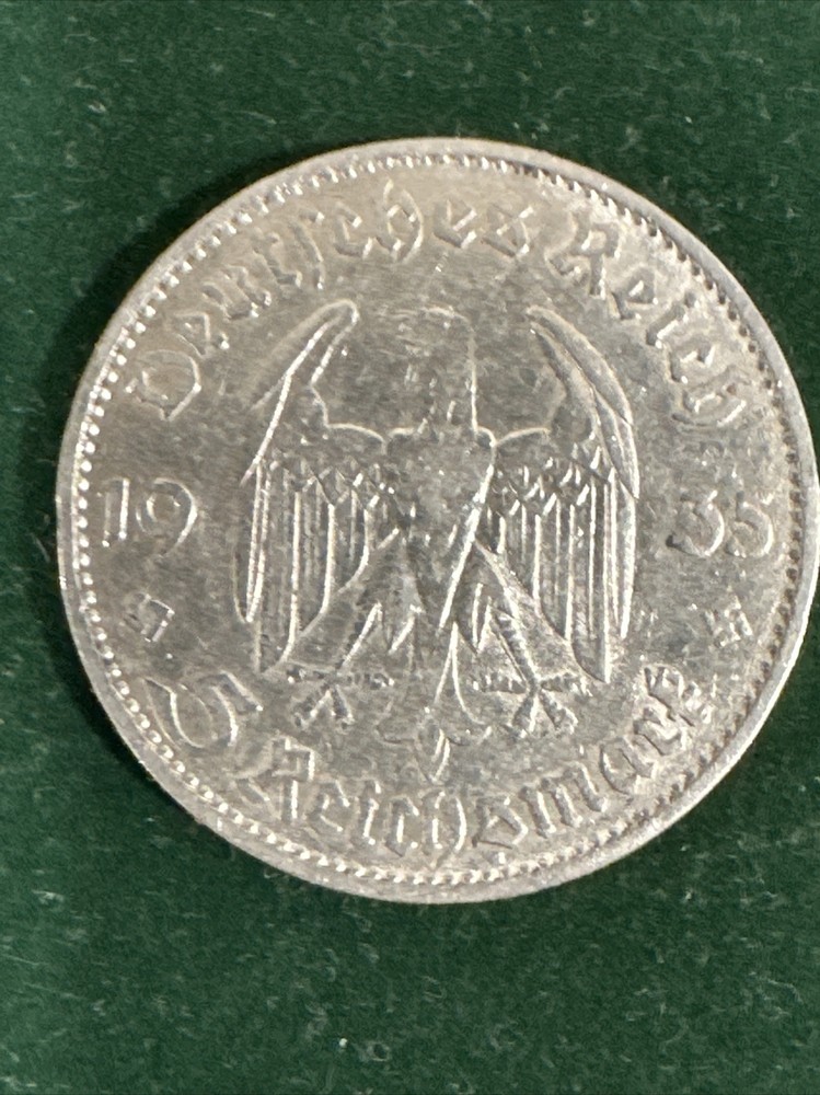 GERMANY 1935 D (Munich  Mint )Silver . 900 Coin  5 MARK’s