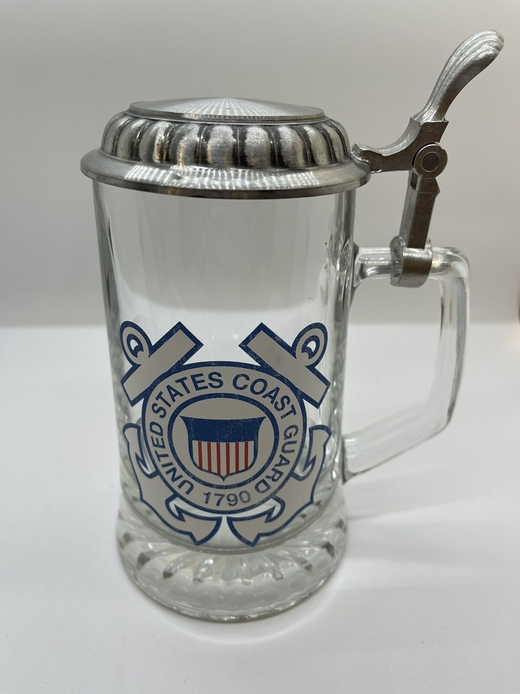 Beer Stein US Coast Guard Glass Barware
