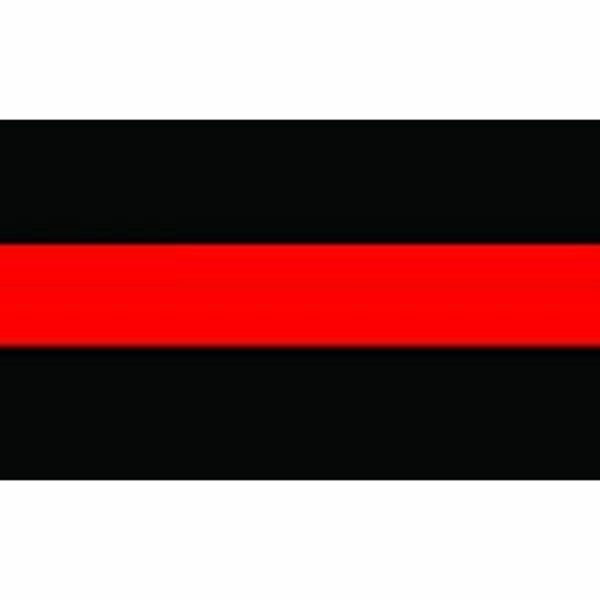4 Inch Reflective Thin Red Line Rectangle Firefighter Sticker 0348