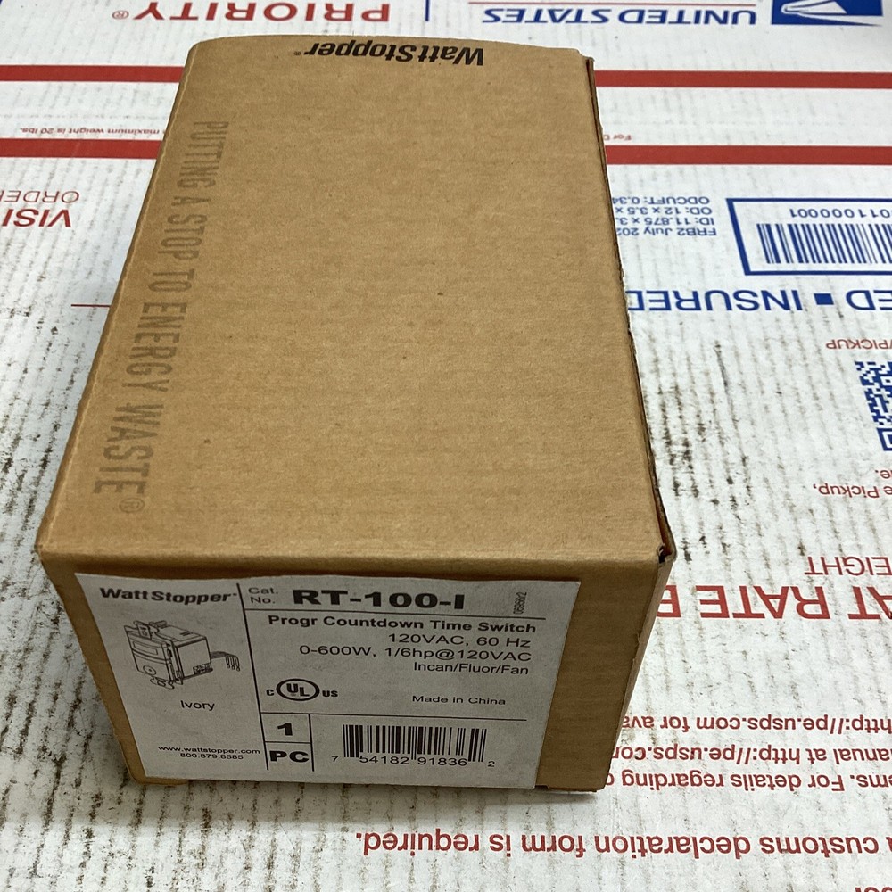 WattStopper Time Switch Programmable Countdown RT100 Ivory ED4U #3075