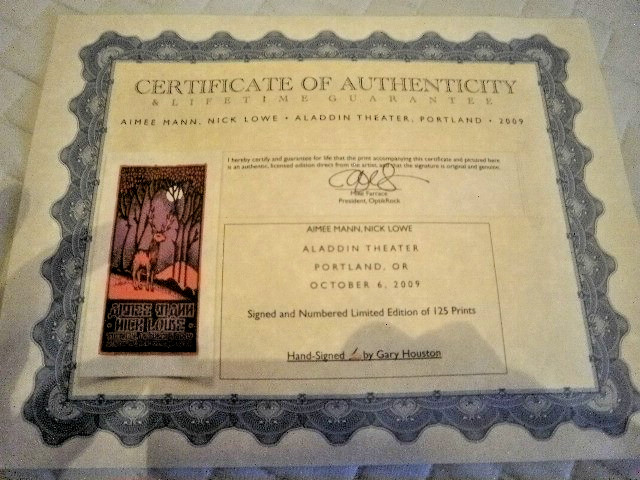 Tower Records Aimee Mann/Nick Lowe Concert Poster 2009 Limited