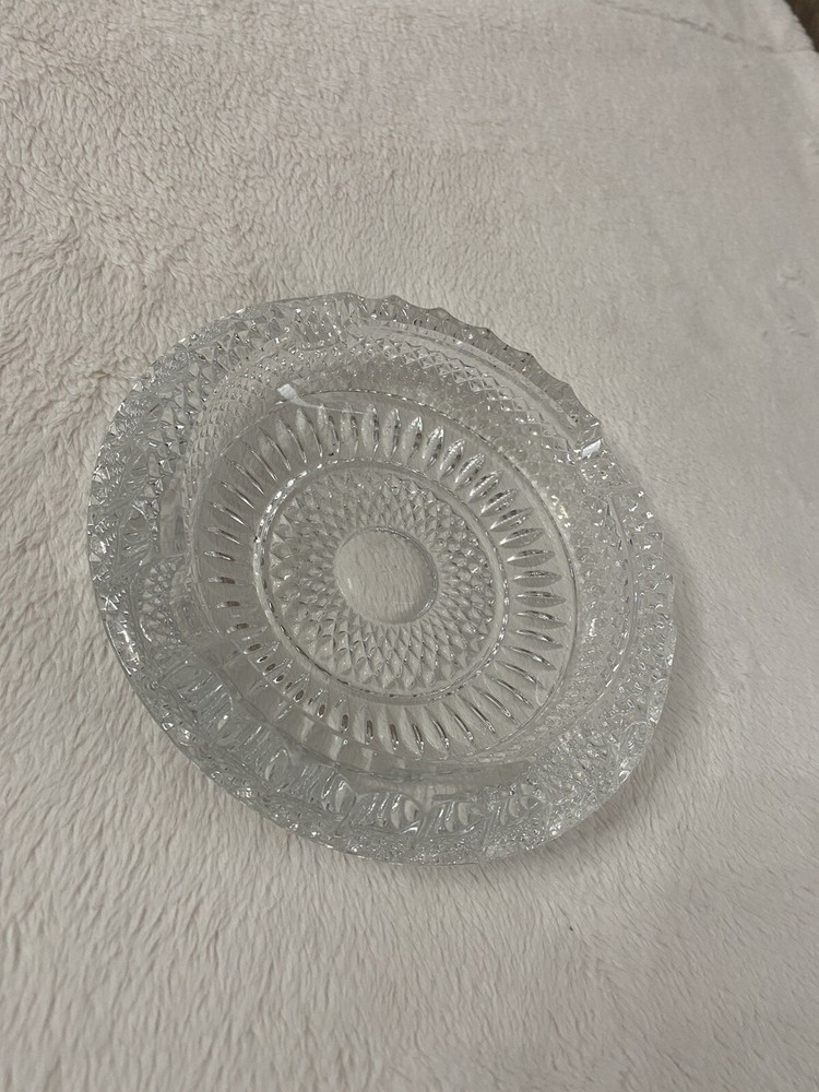 crystal glass vintage ashtray
