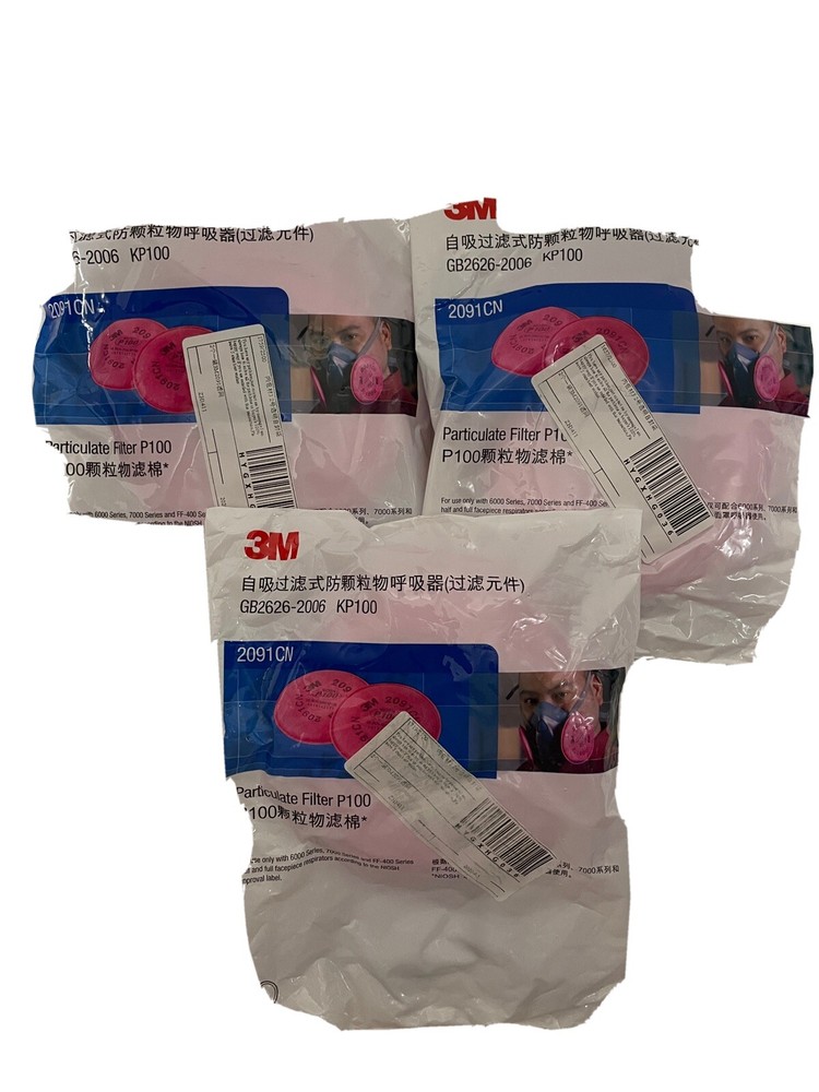 3M PARTICULATE P100 FILTER PAD 2 PACK NEW IN PACKAGE     6 pieces ( 3 packages )