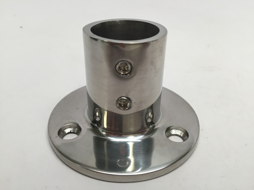 MARINE BOAT DURABLE SOLID SS 316 HAND RAIL FITTING ROUND BASE 90 DEG 1" 25.4MM