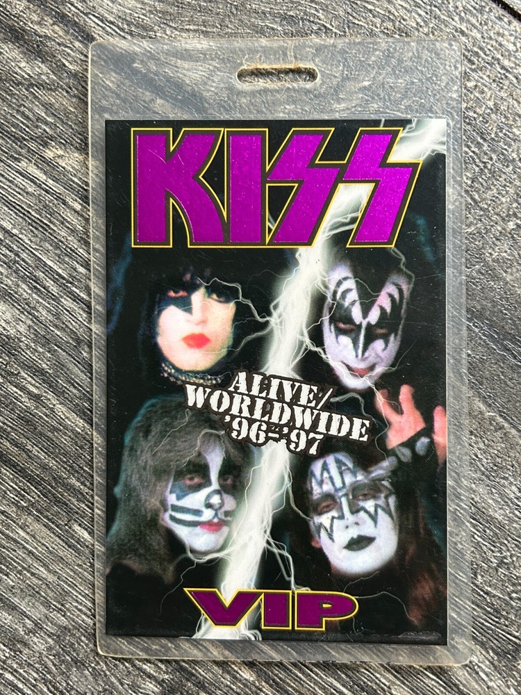 KISS LAMINATE PASS Alive Worldwide Reunion Tour VIP #23 1996 1997 Vintage Kiss