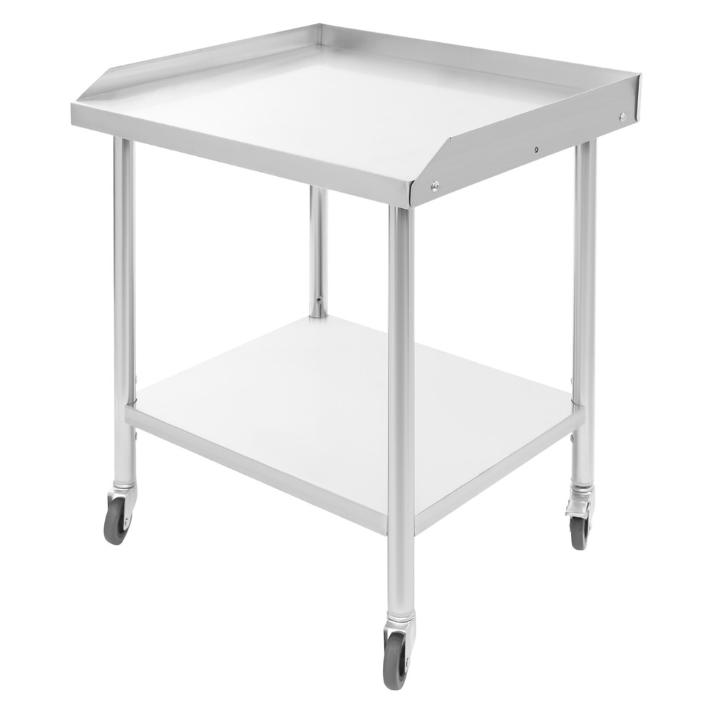 2-tier Work Table, Stainless Steel Work Table, Commercial Prep Table with Wheels