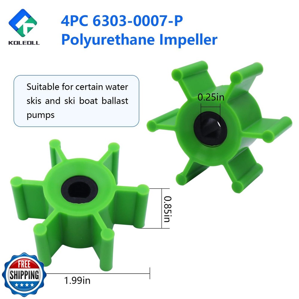 4PC 6303-0007-P Polyurethane Impeller with O-Ring Kit and Lubrication Replace