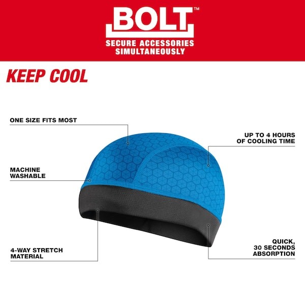 Milwaukee Tool 48-73-4545 Skull Cap,Polyester,Black/Blue