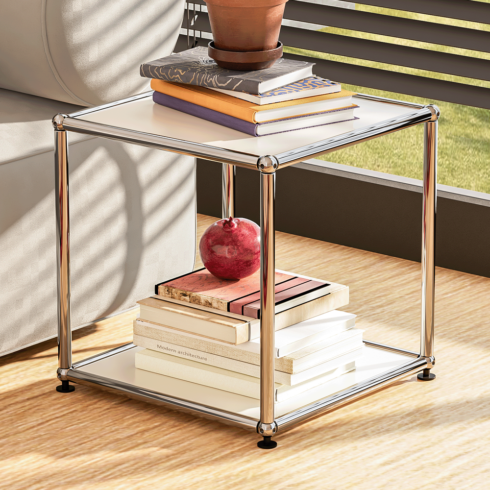 Classic USM Haller Style Compact Nightstand Open Shelf Side Table Bedside Table