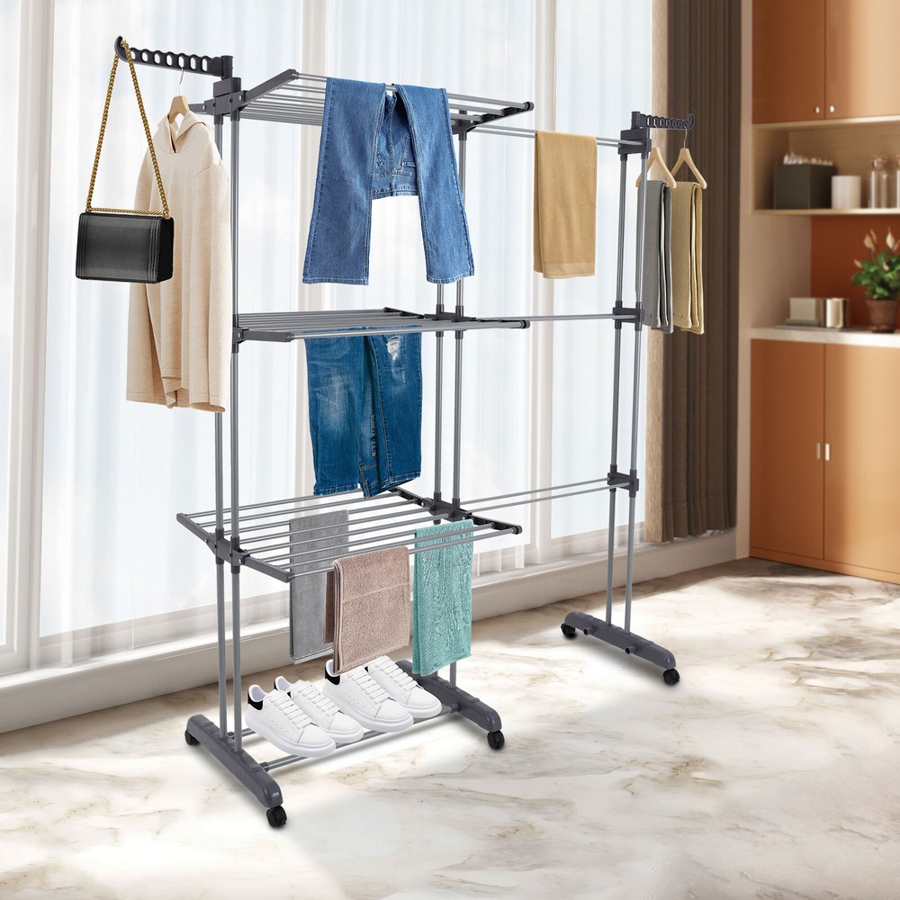 Foldable Clothes Drying Rack, Foldable Drying Rack, 3-Tier Folding Drying Rack