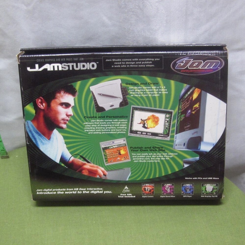 JAM STUDIO Digital Drawing Tablet web design NWT w/ cables & drivers Mac or PC