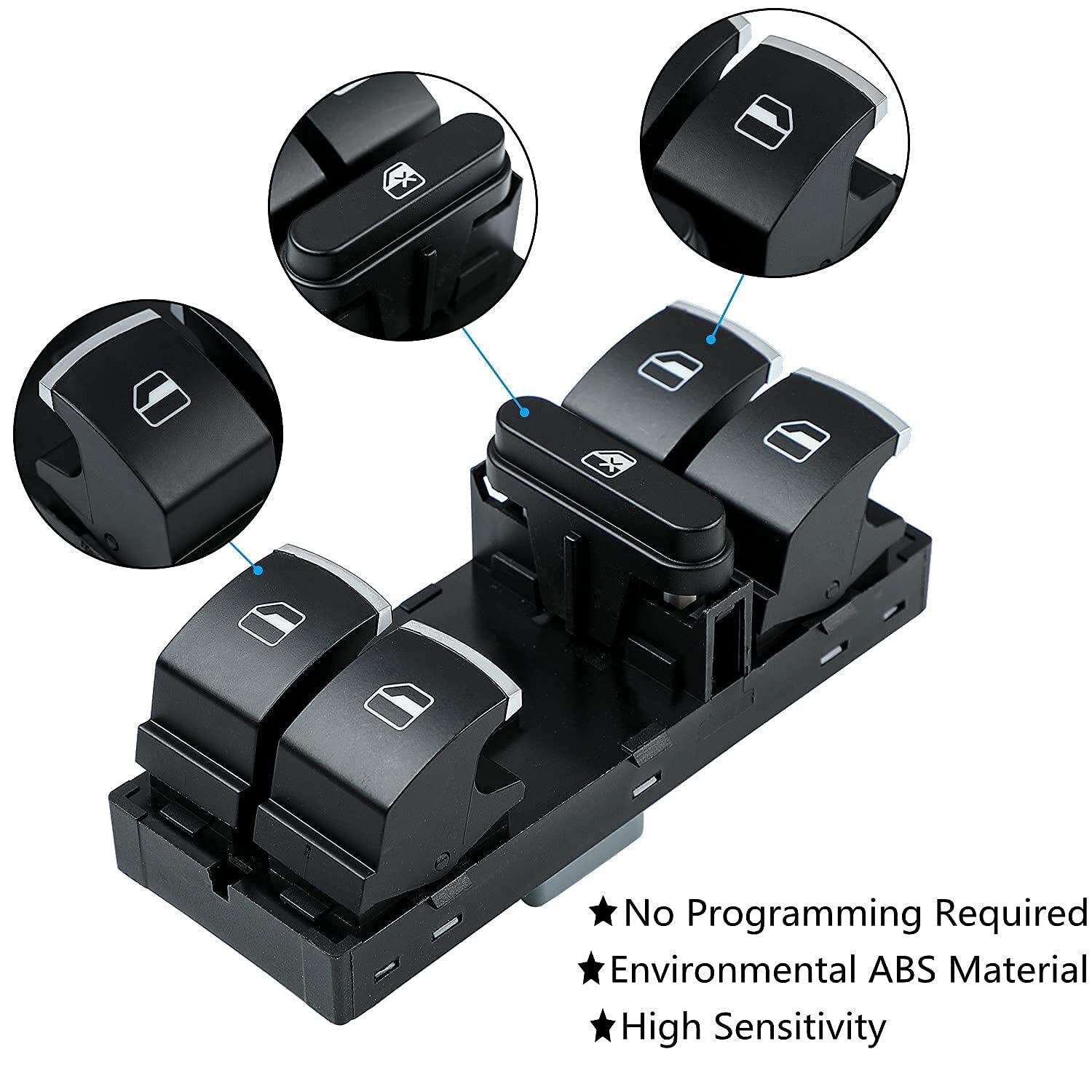 Master Power Window Switch Front Left Driver for VW Passat Tiguan Jetta Golf CC