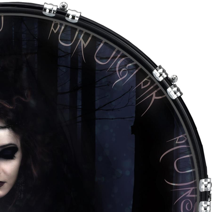 20" Custom Bass Kick Drum Front Head Graphic Graphical Witch 2