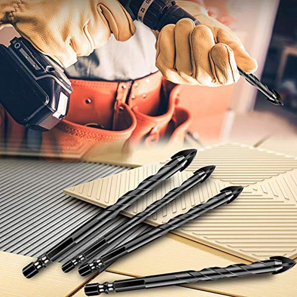 Masonry Drill Bit Set, 10 Pieces Concrete Drill Bits Set Ceramic Drill Bit Ca...