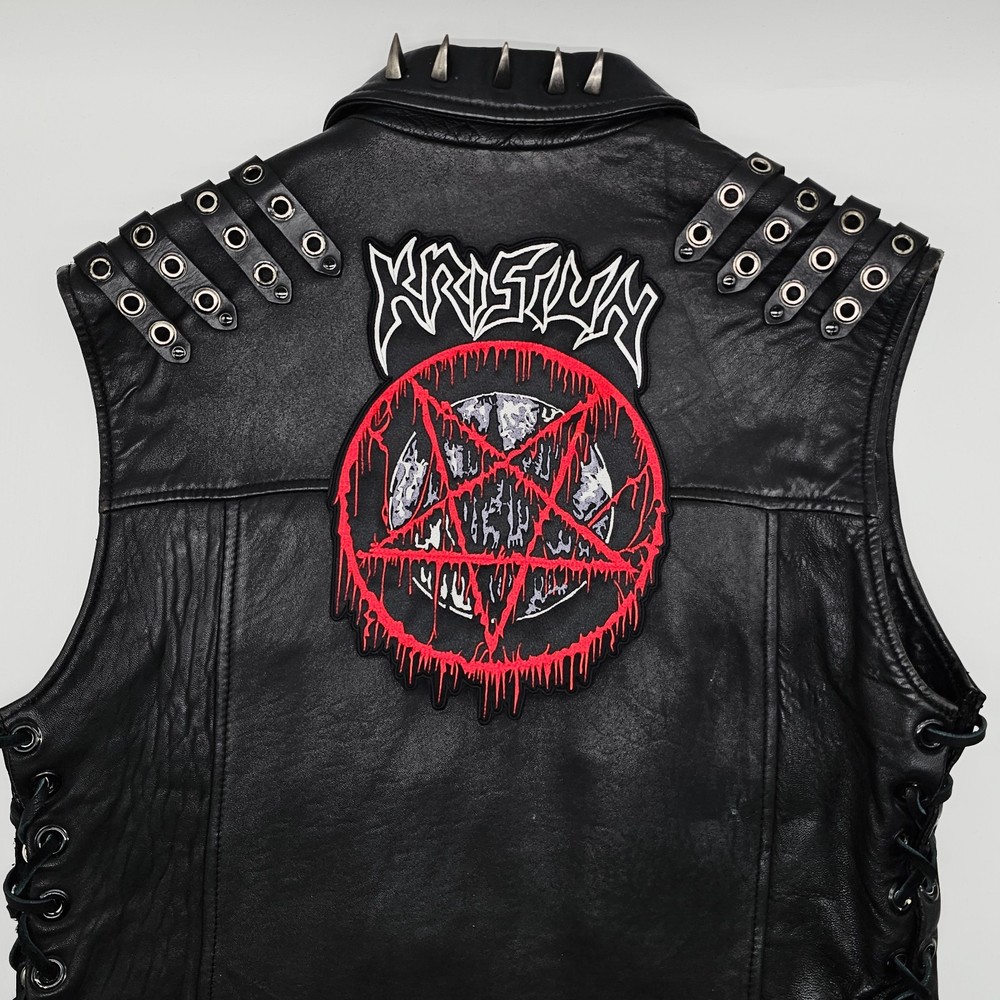 KRISIUN BLACK FORCE DOMAIN SHAPED BORDER EMBROIDERED BACKPATCH