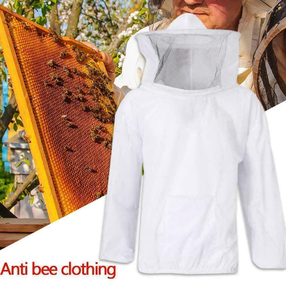 Bee Keeping Suit Jacket Smock Hat Protective Coat Veil Beekeeping Pull Tops Over