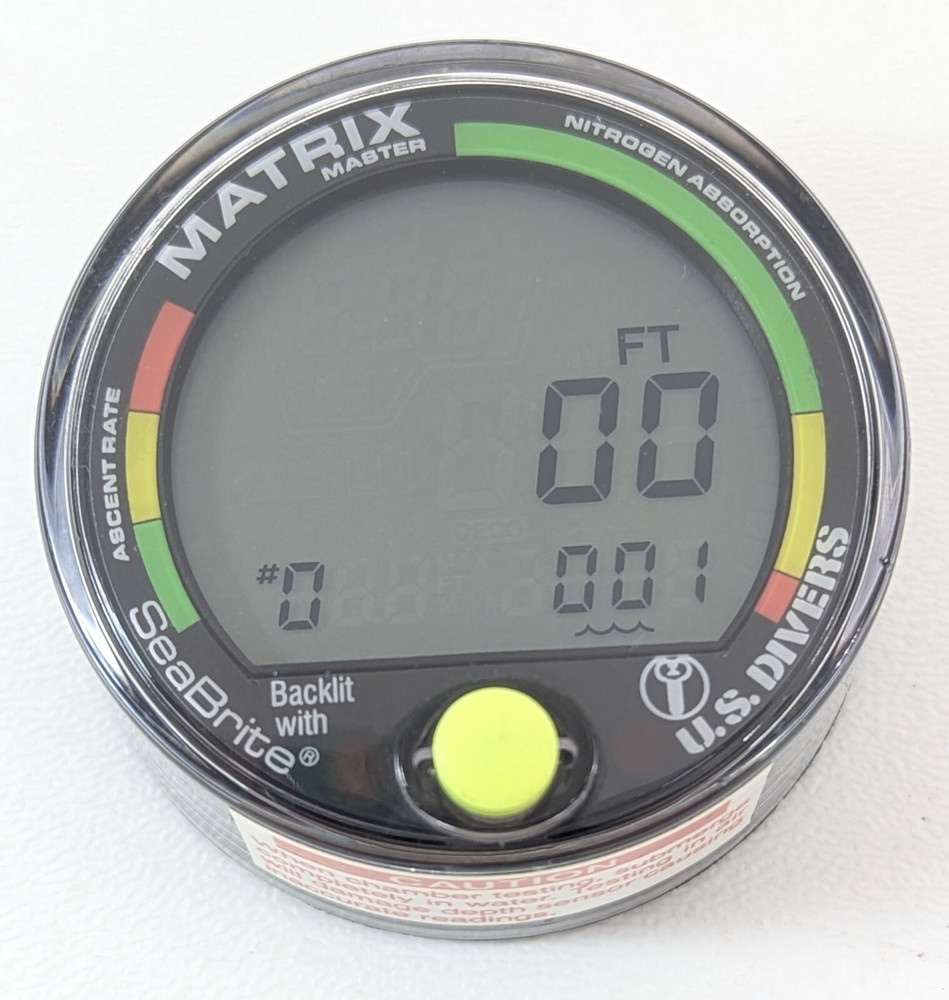 US Divers / Aqua Lung Matrix Master, Backlight, Scuba Dive Diving Computer Puck