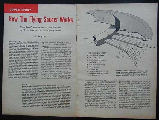 How Flying Saucer Works by Willy Ley 1956 Coanda effect