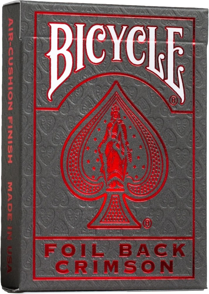 Red playing cards metallic finish premium deck